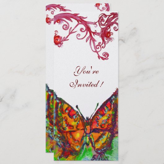 ROOD VLINDER Goud Geel Bloemen Wit Programma Programmakaart (Voorkant / Achterkant)