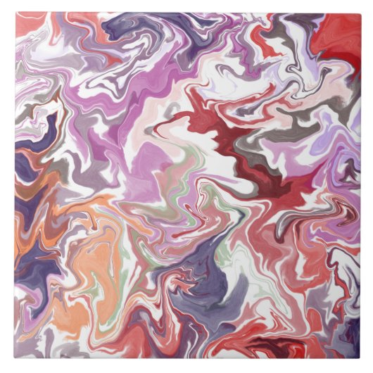 Rood vloeibaar acryl tegeltje (Voorkant)