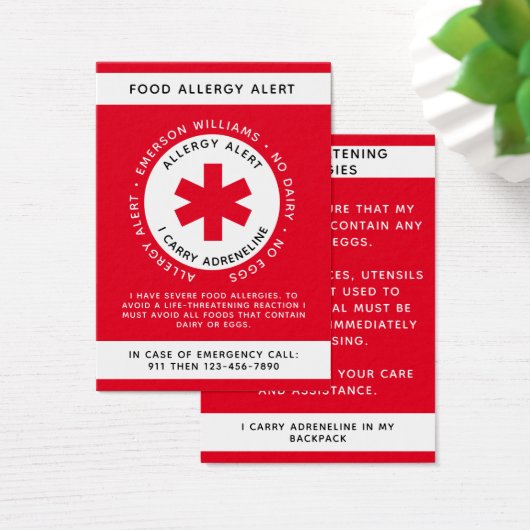 Rood voedsel Alert Kaart (Bureau)