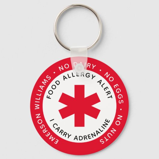 Rood voedsel Alert Sleutelhanger (Voorkant)