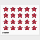 Rood Voeg Eigen Tekst Toe Ster Sticker (Vel)