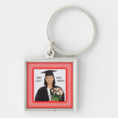 Rood Voeg je foto toe Sleutelhanger (Voorkant)