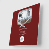 Rood Voeg Logo toe Aangepaste Tekst Promotie Bedri Vierkante Klok (Hoek)