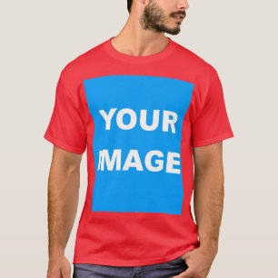 Rood Voeg uw Afbeelding toe Foto Afbeelding Logo T-shirt