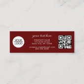 Rood Voeg uw Logo QR Code Custom Text Promotion to Mini Visitekaartje (Voorkant)