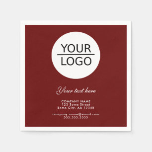 Rood Voeg uw Logo toe met aangepaste tekst Promoti Servet