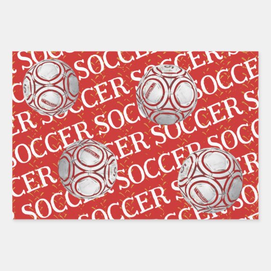 Rood Voetbal inpakpapier (Voorkant 2)