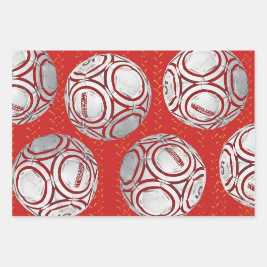 Rood Voetbal inpakpapier (Voorkant)
