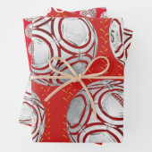 Rood Voetbal inpakpapier Vel (In situ)