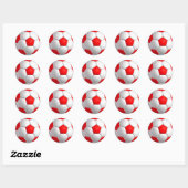 Rood Voetbal Klassic Round Sticker (Vel)
