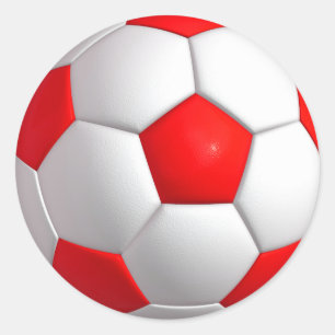 Rood Voetbal Klassic Round Sticker