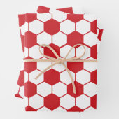 Rood Voetbal patroon Wrapping Paper (In situ)