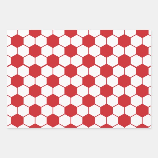 Rood Voetbal patroon Wrapping Paper (Voorkant)