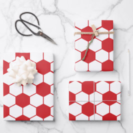 Rood Voetbal patroon Wrapping Paper
