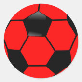 Rood Voetbal Ronde Sticker (Voorkant)