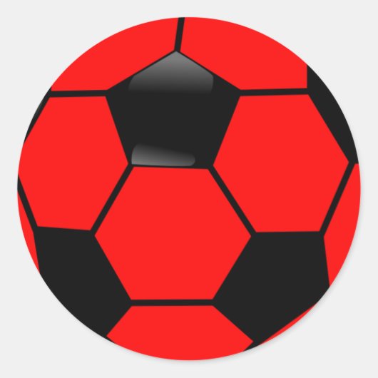 Rood Voetbal Ronde Sticker (Voorkant)