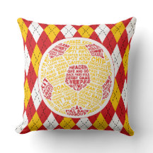 Rood Voetbal Typografie Sierkussen