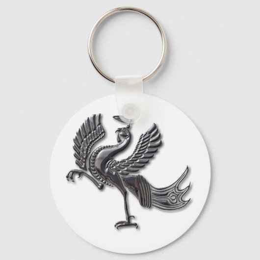 Rood vogelblasglas sleutelhanger (Voorkant)