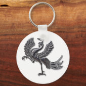 Rood vogelblasglas sleutelhanger (Voorkant)