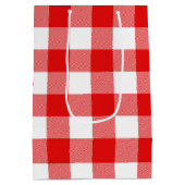 Rood vogelcadeau Label op buffelplaat Medium Cadeauzakje (Achterkant)