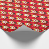 Rood vogeldagkrulpapier cadeaupapier (Hoek)