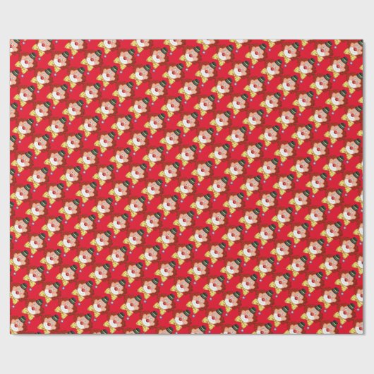 Rood vogeldagkrulpapier cadeaupapier (Vlak)