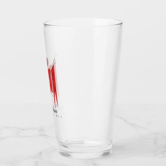 Rood vol Logo-pint glas (Links)