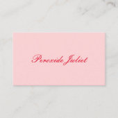 Rood Volledige Naam Script Blush Pink Visitekaartje (Voorkant)