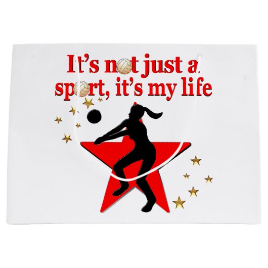 ROOD VOLLEYBAL IS MIJN LEVENSSTIJL GROOT CADEAUZAKJE (Voorkant)