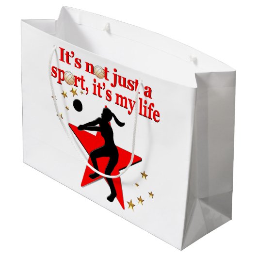 ROOD VOLLEYBAL IS MIJN LEVENSSTIJL GROOT CADEAUZAKJE (Achterkant Gekanteld)