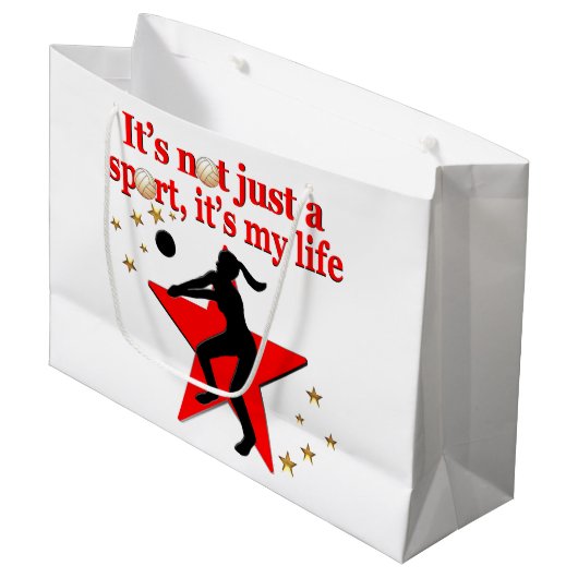 ROOD VOLLEYBAL IS MIJN LEVENSSTIJL GROOT CADEAUZAKJE (Voorkant Gekanteld)