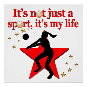ROOD VOLLEYBAL IS MIJN LEVENSSTIJL POSTER