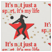 ROOD VOLLEYBAL IS MIJN LEVENSSTIJL STOF (Close Up)