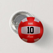 Rood Volleyball Ronde Button 3,2 Cm (Voorkant /achterkant)