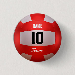 Rood Volleyball Ronde Button 3,2 Cm