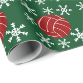 Rood volleybalsnowflake-feestwerkpapier cadeaupapier (Rol Hoek)