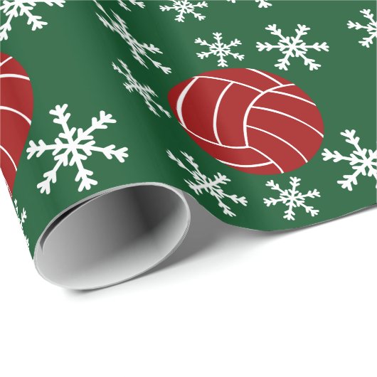 Rood volleybalsnowflake-feestwerkpapier cadeaupapier (Rol Hoek)