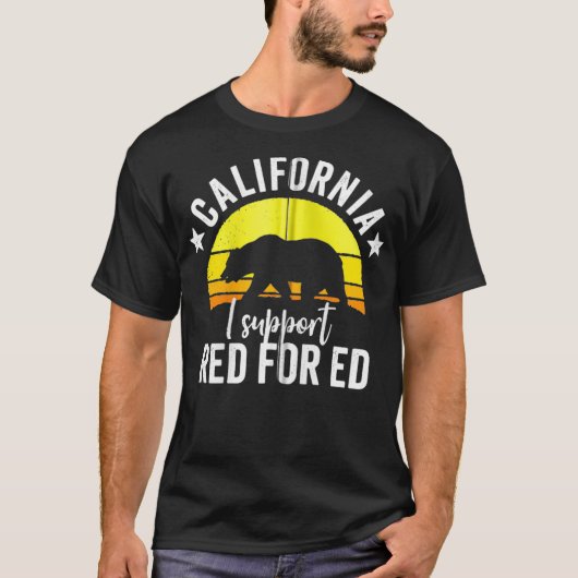 Rood voor Ed California I Support #redfored Zip T-shirt (Voorkant)
