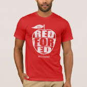 Rood voor Ed #redfored Teachers Protest T-shirt (Voorkant)