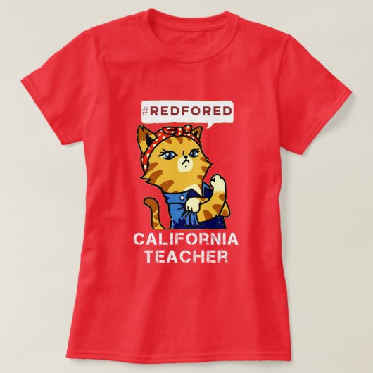 Rood voor ED T-shirt Steun onze Californische lera (Design voorkant)