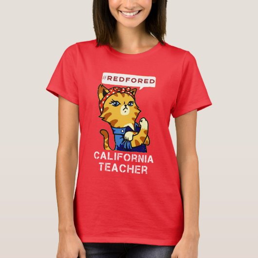 Rood voor ED T-shirt Steun onze Californische lera (Voorkant)