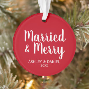 Rood voor gehuwde feestdag ornament