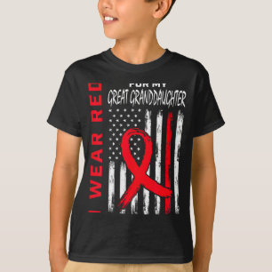 Rood voor mijn overachterkleindochter Hartziekte B T-shirt