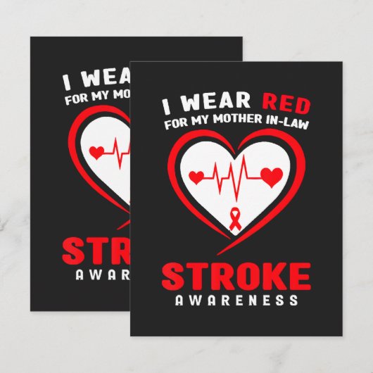 Rood Voor Mijn Schoonmoeder Beroerte Aankondiging (Voorkant / Achterkant)