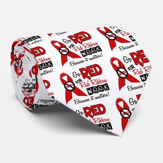 Rood voor rode lintweek stropdas (Opgerold)