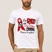 Rood voor rode lintweek t-shirt (Voorkant)
