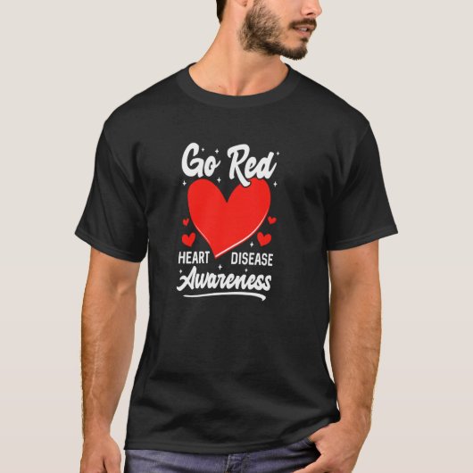 Rood voor vrouwen - maand van bewustwording van ha t-shirt (Voorkant)