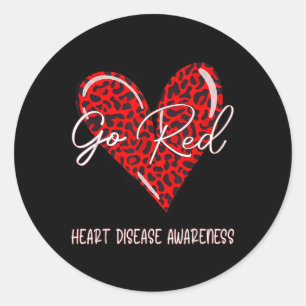 Rood voor Womens - Warmteziekte Bewustmaking Maand Ronde Sticker