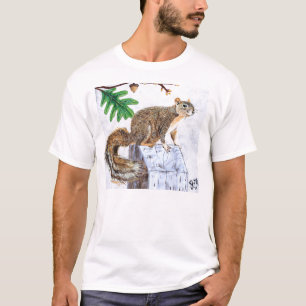 Rood vosseneekhoorn t-shirt