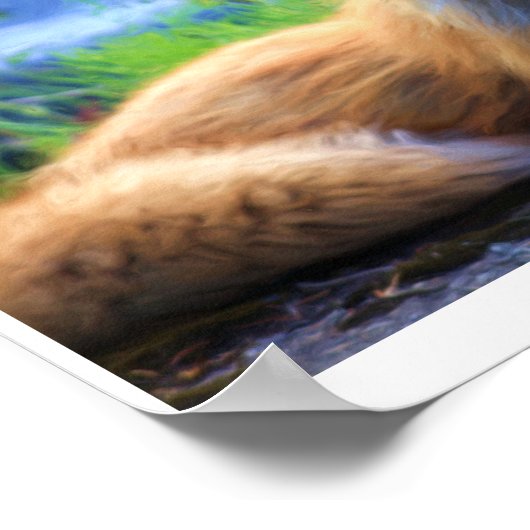 Rood vossenportret van een Waterverf schilderen Poster (Hoek)